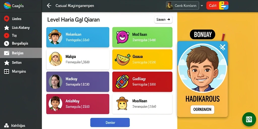 Tampilan karakter utama yang menarik.