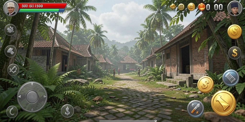 Tampilan awal permainan dengan karakter yang menarik.